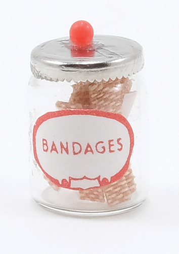 Dollhouse Miniature Bandages In Jar